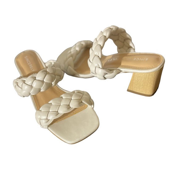 braided block heel sandals